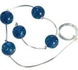 BOLINHAS TAILANDESAS - MÉDIA - 2,5CM - AZUL PEROLIZADA