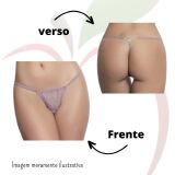 CALCINHA FIO DENTAL COM RENDA - Y5011 SATIN