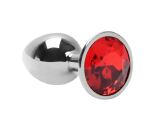 PLUG ANAL INOX 06871  - TAMANHO PEQUENO - PEDRA VERMELHO