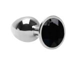 PLUG ANAL INOX 06871  - TAMANHO PEQUENO - PEDRA PRETO