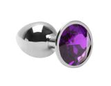 PLUG ANAL INOX 06871  - TAMANHO PEQUENO - PEDRA ROXO