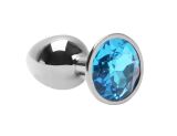 PLUG ANAL INOX 06871  - TAMANHO PEQUENO - PEDRA AZUL BB