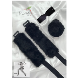 KIT DE BONDAGEM DE PELÚCIA COM VENDA PRETO