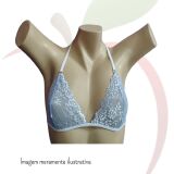 SUTIÃ / TOP MARIZA EM RENDA  - SRM - TAM. UNICO AZUL E BRANCO