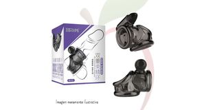 ANEL PENIANO DUPLO COM VIBRO  LN0416 - PRETO