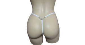 CALCINHA BRANCA FIO DENTAL EM RENDA - DETALHE LACINHO - Y5022