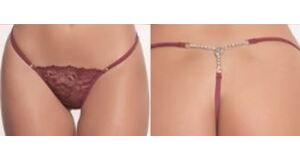 CALCINHA FIO DENTAL COM RENDA - FORMATO ZIPER - SENSUALE