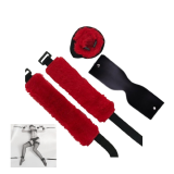 KIT DE BONDAGEM DE PELÚCIA COM VENDA VERMELHO
