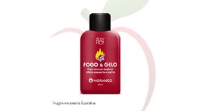 FOGO E GELO MORANGO - ÓLEO PARA MASSAGEM BEIJÁVEL - 38 ML