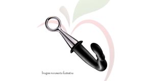 PLUG SILICONE BUTT - COM ALÇA DE METAL - 18CM