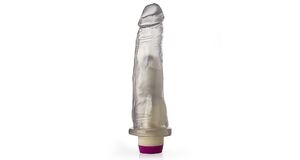 PRÓTESE TRANSPARENTE COM VIBRAÇÃO INTERNA - 18 X 4 CM